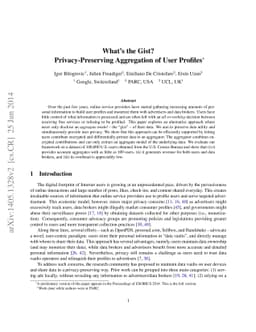 What's the Gist? Privacy-Preserving Aggregation of User Profiles