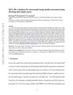 MCL-3D: a database for stereoscopic image quality assessment using
  2D-image-plus-depth source