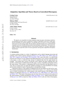 Adaptation Algorithm and Theory Based on Generalized Discrepancy