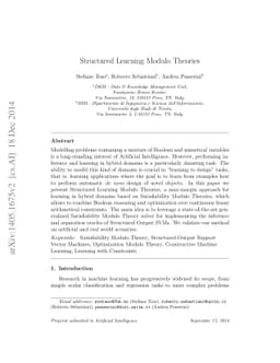 Structured Learning Modulo Theories