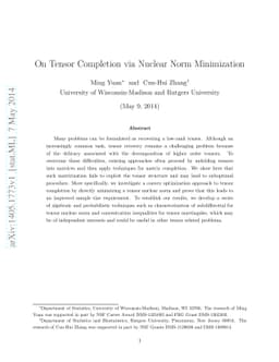 On Tensor Completion via Nuclear Norm Minimization