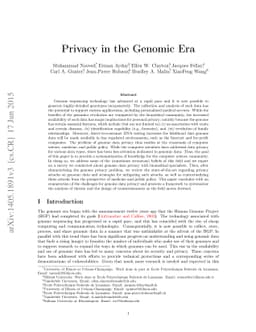 Privacy in the Genomic Era