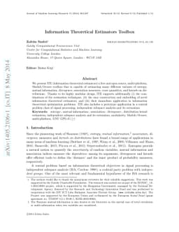 Information Theoretical Estimators Toolbox