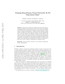 Training Deep Fourier Neural Networks To Fit Time-Series Data