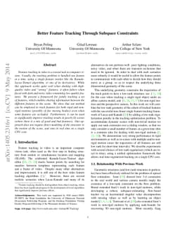 Better Feature Tracking Through Subspace Constraints