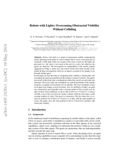 Robots with Lights: Overcoming Obstructed Visibility Without Colliding