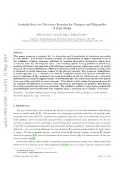 Anomaly-Sensitive Dictionary Learning for Unsupervised Diagnostics of
  Solid Media