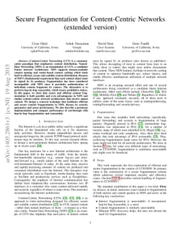 Secure Fragmentation for Content-Centric Networks (extended version)