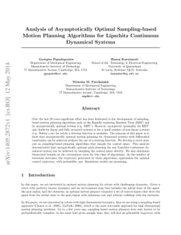 Analysis of Asymptotically Optimal Sampling-based Motion Planning
  Algorithms for Lipschitz Continuous Dynamical Systems