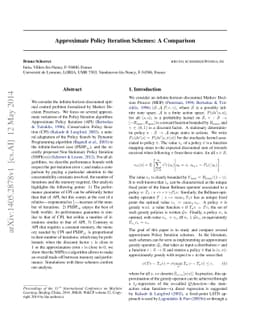 Approximate Policy Iteration Schemes: A Comparison