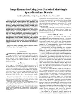 Image Restoration Using Joint Statistical Modeling in Space-Transform
  Domain