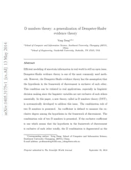 D numbers theory: a generalization of Dempster-Shafer evidence theory