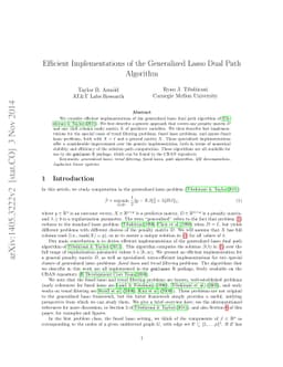 Efficient Implementations of the Generalized Lasso Dual Path Algorithm