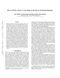 How to Ask for a Favor: A Case Study on the Success of Altruistic
  Requests