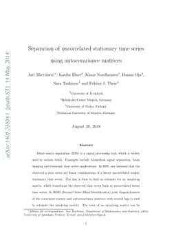 Separation of uncorrelated stationary time series using autocovariance
  matrices