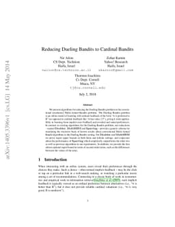 Reducing Dueling Bandits to Cardinal Bandits