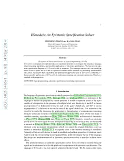 ESmodels: An Epistemic Specification Solver