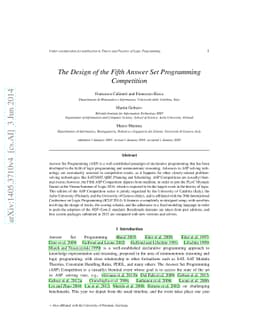 The Design of the Fifth Answer Set Programming Competition