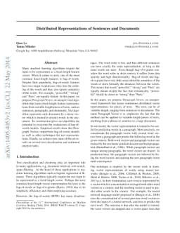 Distributed Representations of Sentences and Documents