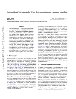 Compositional Morphology for Word Representations and Language Modelling