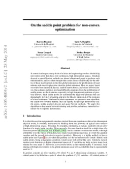 On the saddle point problem for non-convex optimization
