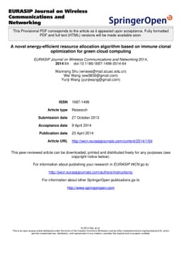 A novel energy-efficient resource allocation algorithm based on immune
  clonal optimization for green cloud computing