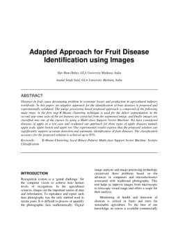 Adapted Approach for Fruit Disease Identification using Images