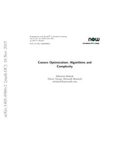 Convex Optimization: Algorithms and Complexity