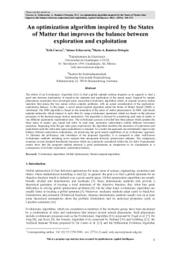 An optimization algorithm inspired by the States of Matter that improves
  the balance between exploration and exploitation