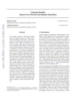 Unimodal Bandits: Regret Lower Bounds and Optimal Algorithms