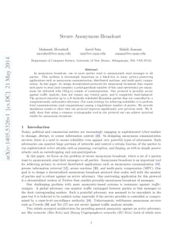 Secure Anonymous Broadcast