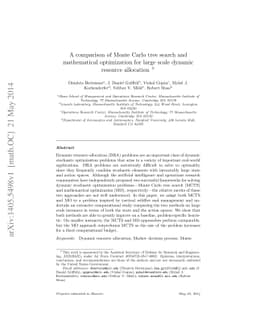 A Comparison of Monte Carlo Tree Search and Mathematical Optimization
  for Large Scale Dynamic Resource Allocation