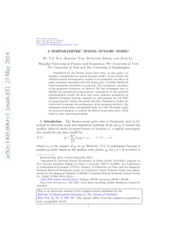 A semiparametric spatial dynamic model