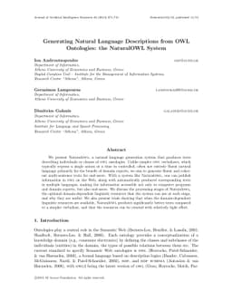Generating Natural Language Descriptions from OWL Ontologies: the
  NaturalOWL System