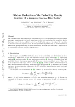 Efficient Evaluation of the Probability Density Function of a Wrapped
  Normal Distribution