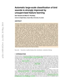 Automatic large-scale classification of bird sounds is strongly improved
  by unsupervised feature learning