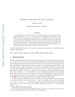 Quantile estimation for Lévy measures