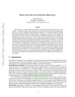 Radio Network Lower Bounds Made Easy