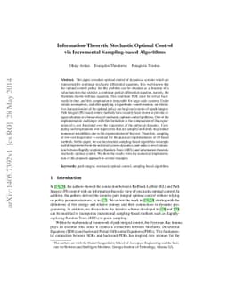 Information-Theoretic Stochastic Optimal Control via Incremental
  Sampling-based Algorithms