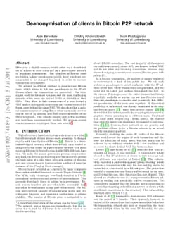 Deanonymisation of clients in Bitcoin P2P network