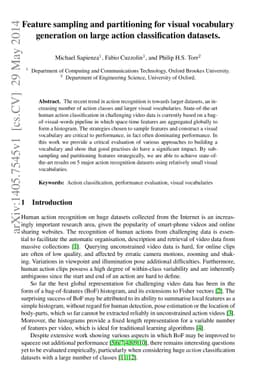 Feature sampling and partitioning for visual vocabulary generation on
  large action classification datasets