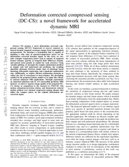 Deformation corrected compressed sensing (DC-CS): a novel framework for
  accelerated dynamic MRI