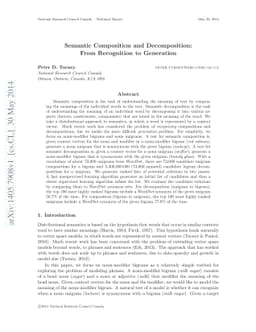 Semantic Composition and Decomposition: From Recognition to Generation