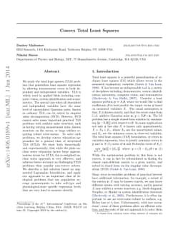 Convex Total Least Squares
