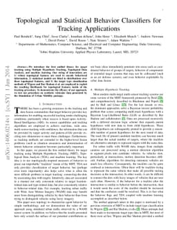 Topological and Statistical Behavior Classifiers for Tracking
  Applications