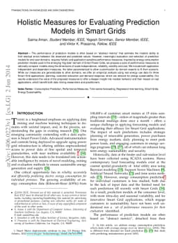 Holistic Measures for Evaluating Prediction Models in Smart Grids