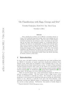 On Classification with Bags, Groups and Sets