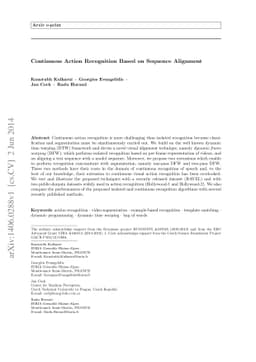 Continuous Action Recognition Based on Sequence Alignment