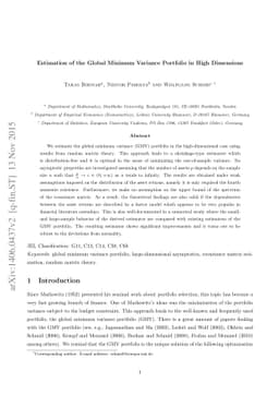 Estimation of the Global Minimum Variance Portfolio in High Dimensions