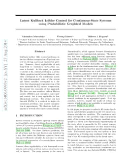 Latent Kullback Leibler Control for Continuous-State Systems using
  Probabilistic Graphical Models